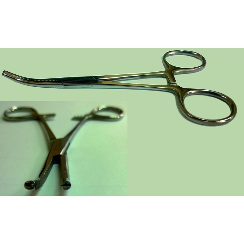 Curved mosquito forceps, serrated - 12,5 cm