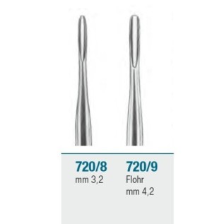 Root elevator - straight, elliptic tip "Flohr"