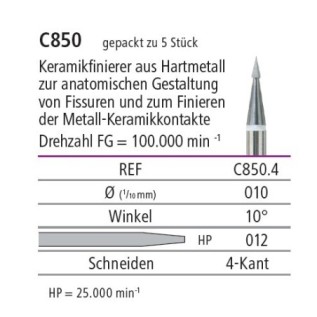 Tungsten carbide cutter for polishing and ceramics (4 edges)