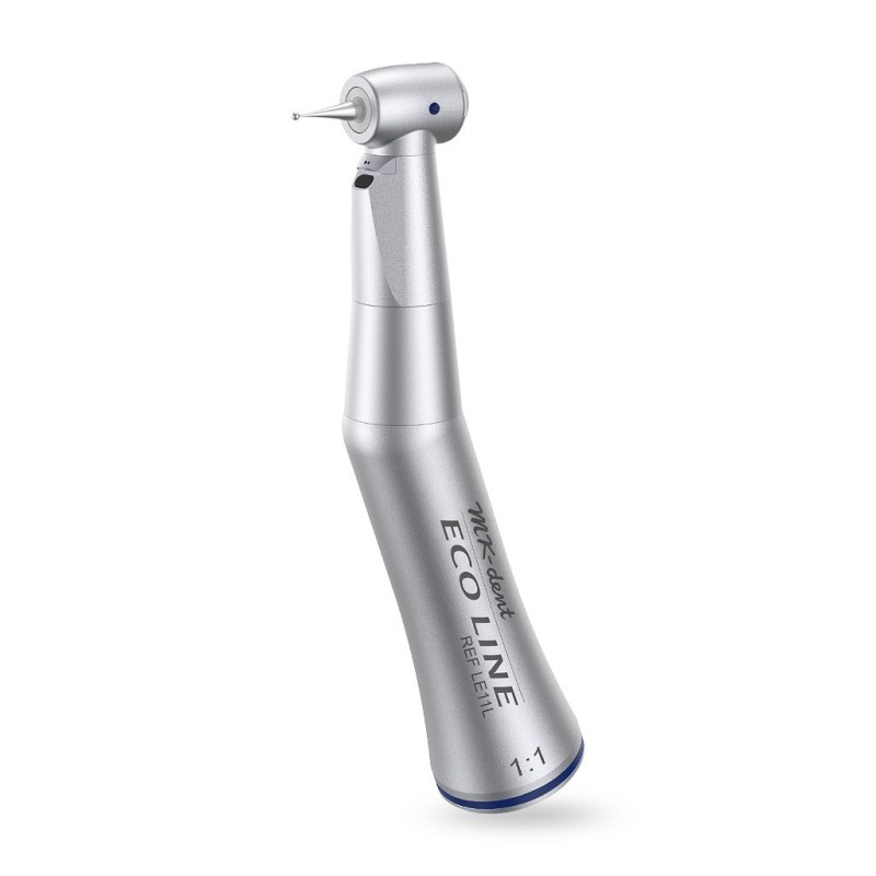 Contra angle ECO Line, light and water spray, trans. 1:1 blue