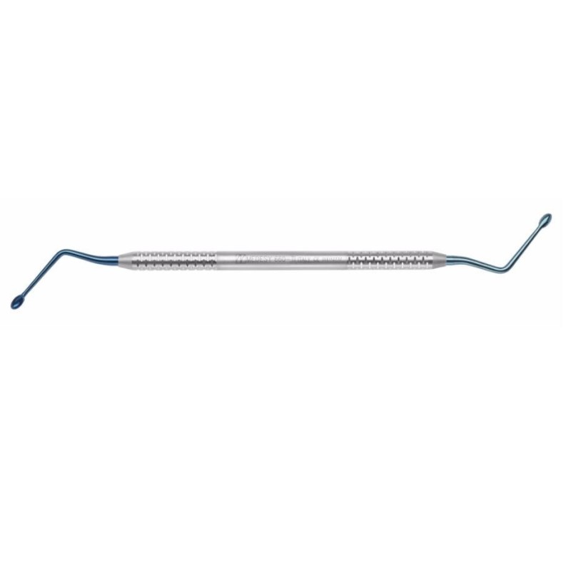 Surgical curette "Hemingway" titanium coated