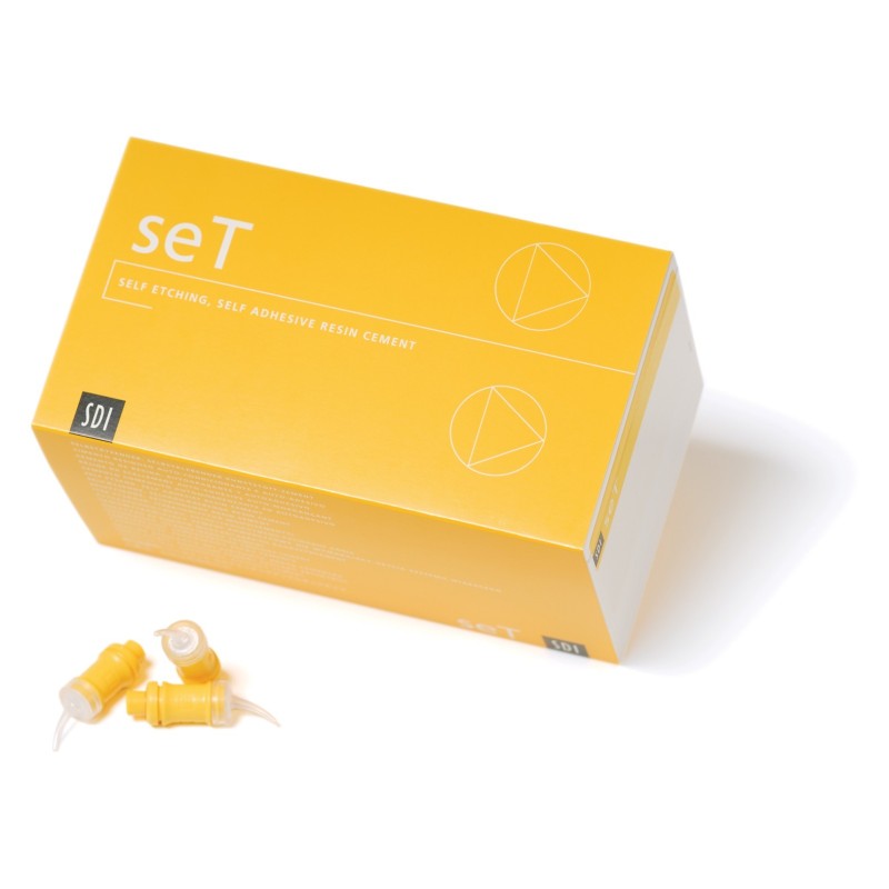 Self-etching, self-adhesive resin cement seT, capsule.