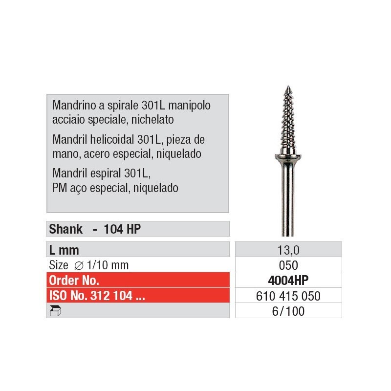 Mandrel for cylindrical polisher(ø 5 x 13)mm
