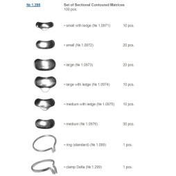 System sectional, contoured matices - assorted kit (100 pcs. + 2 rings)