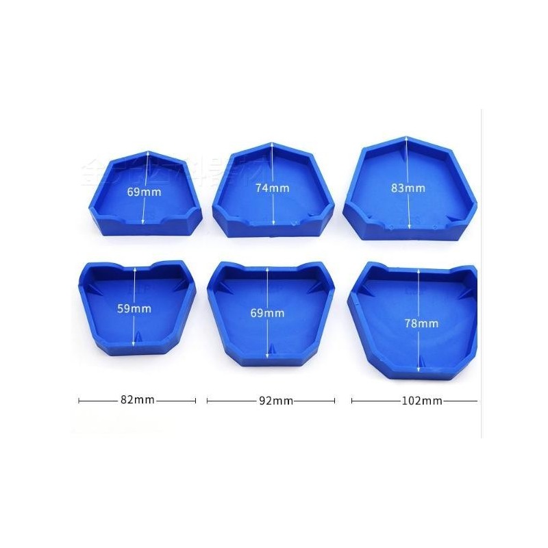 Dental model base seat, 3 sizes - set of 6 pcs.