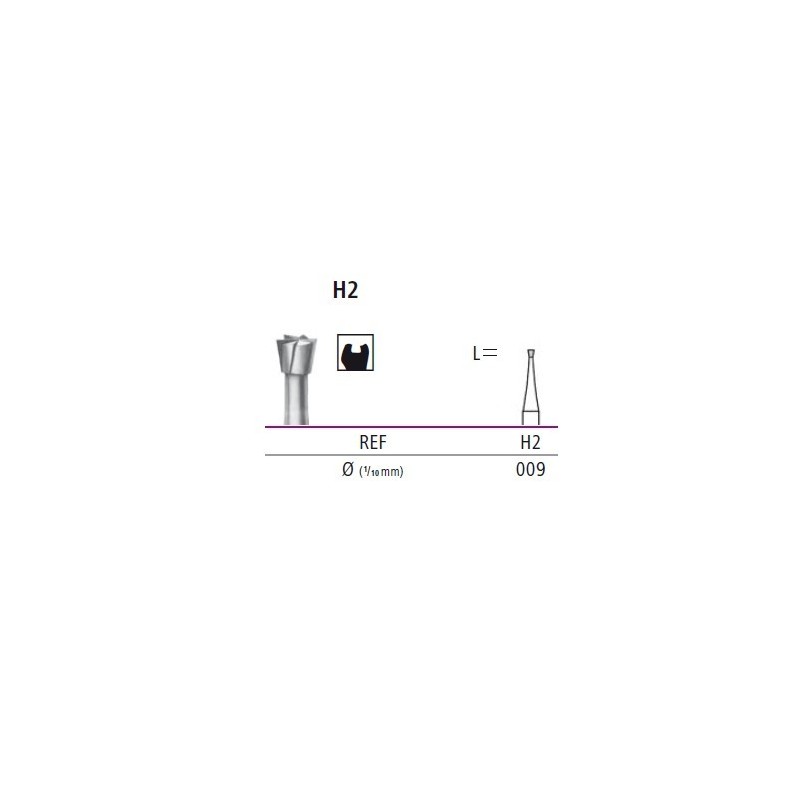 Tungsten carbide bur - inverted cone (handpiece) H2 HP