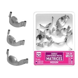Saddle contoured metal matrices with adjustable center -12 pcs/box