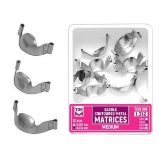 Saddle contoured metal matrices with adjustable center -12 pcs/box