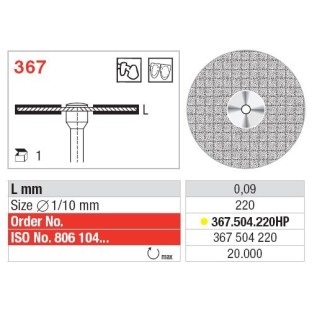 Diamond disc, separating ceramics and composite veneers, superfine.