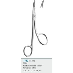 Needle holder with scissors "Gillies" - 160 mm
