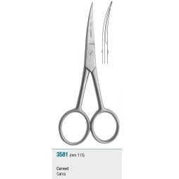 Surgical scissors, curved, angled holders - 115 mm