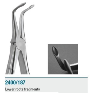 Extraction forceps for lower roots fragments