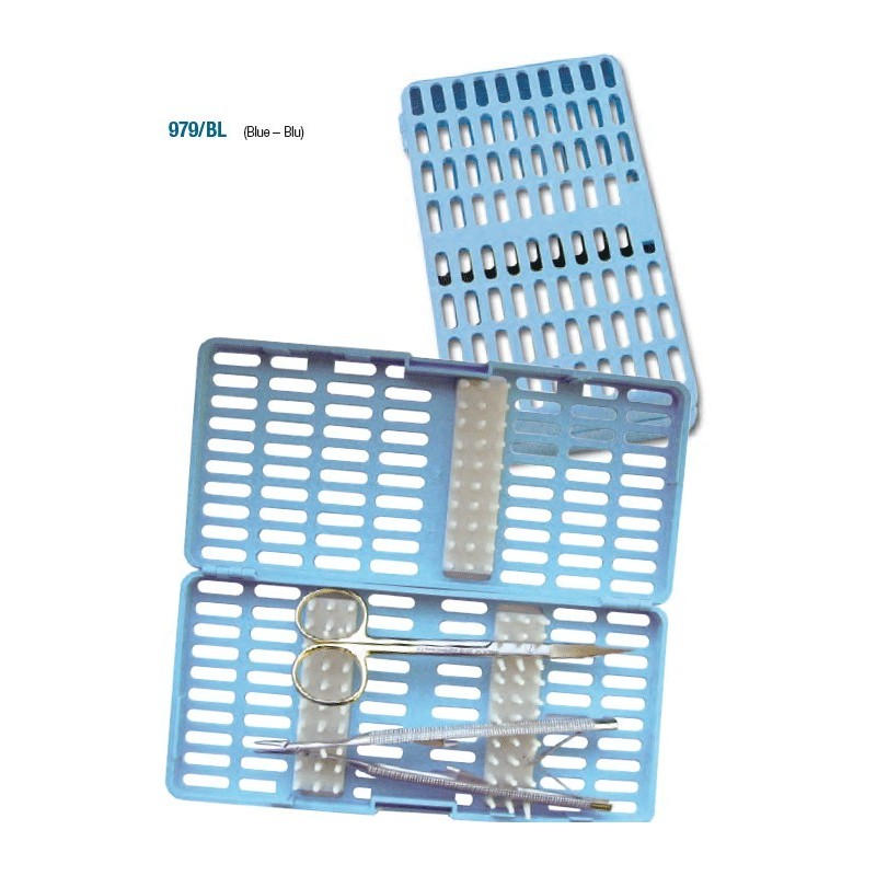 Plastic perforated tray for instruments