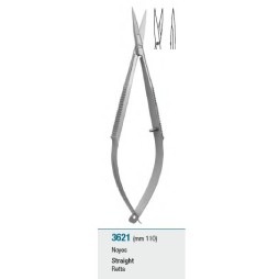 Scissors microsurgical "Noyes", spring action, straight - 110 mm