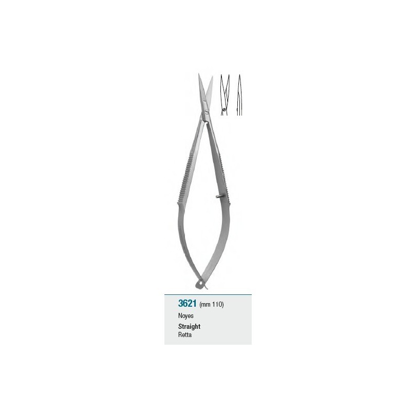 Scissors microsurgical "Noyes", spring action, straight - 110 mm