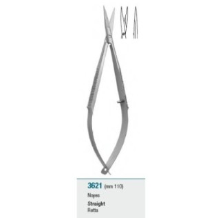 Scissors microsurgical "Noyes", spring action, straight - 110 mm