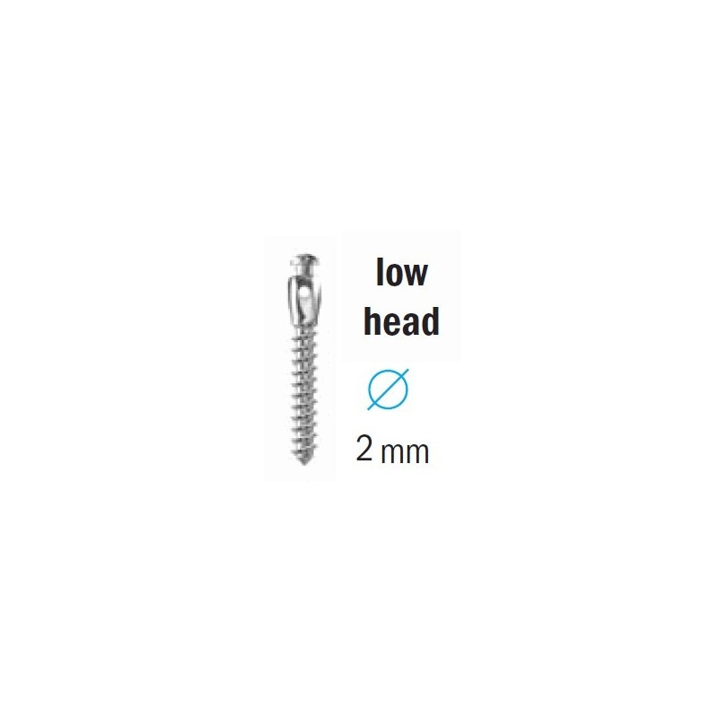 Self-tapping mini implant, low head with groove D 2,0 mm