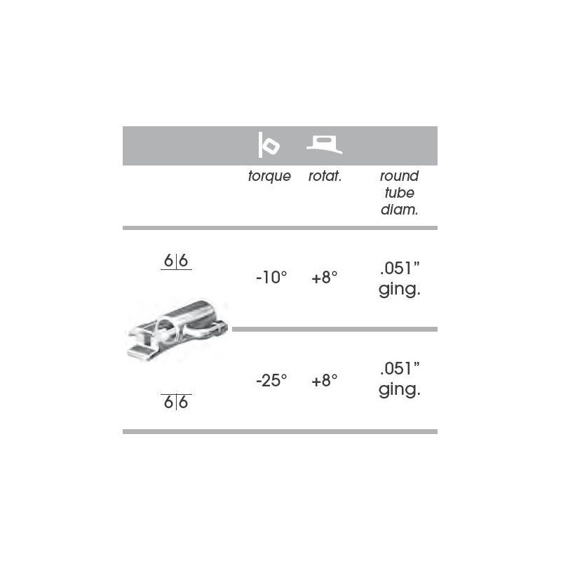 Convertible MIM Tube with hook, double (slot 22 /round 051") - 6th teeth