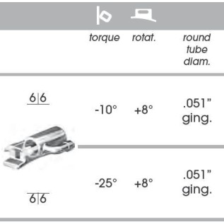 Convertible MIM Tube with hook, double (slot 22 /round 051") - 6th teeth