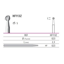 Хирургична фреза - кръгла с двойно нарязване HF113Z