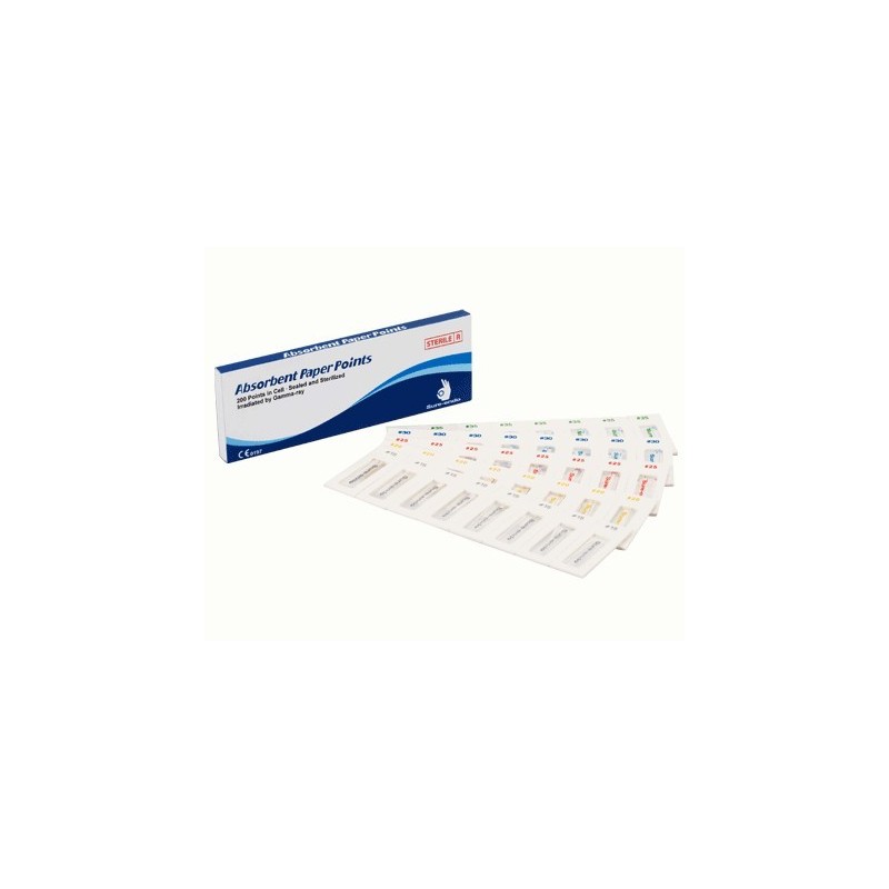 Absorbent paper points 2%, Cell Pack * Assorted (15-35) - 200 pcs. Absorbent paper points 2%, Cell Pack * Assorted (15-35) - 200 pcs.