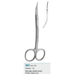 Surgical scissors double curved, saw edge "Goldman-Fox" - 130 mm