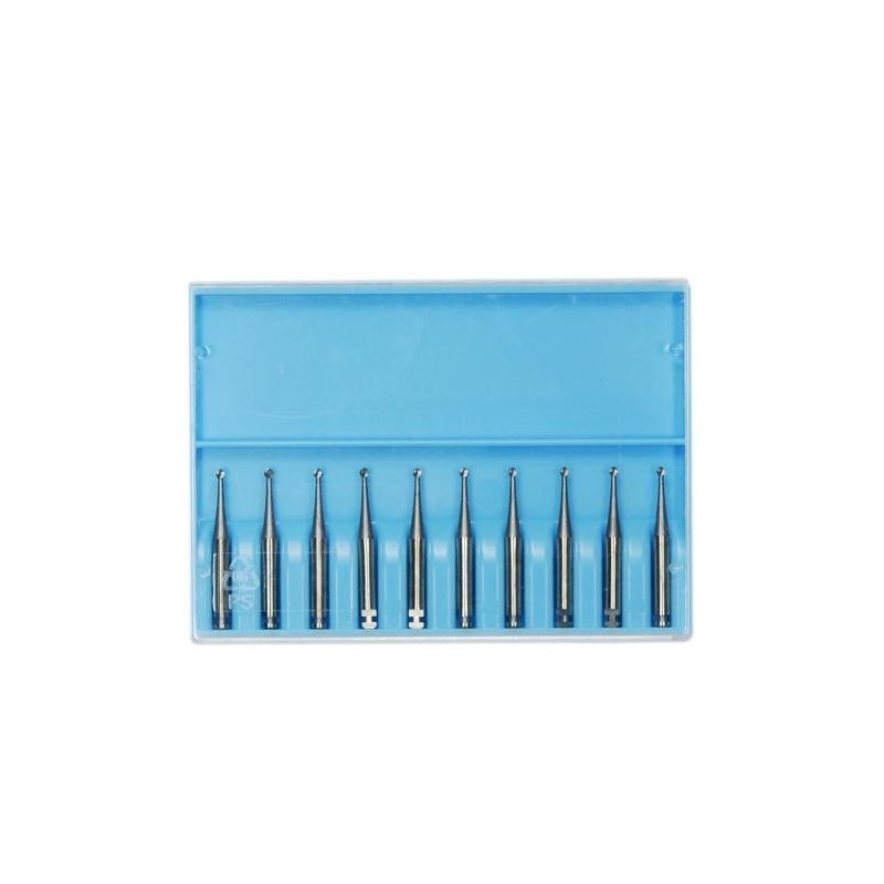Round steel burs, pack of 10 pcs.