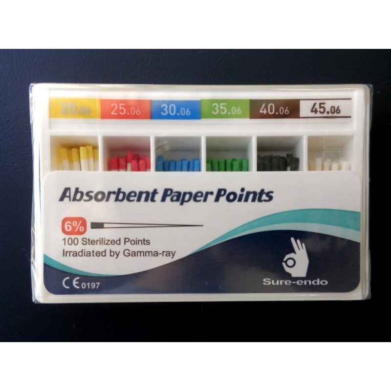 Absorbent paper points 6% (06 taper) - box(100 pcs.)