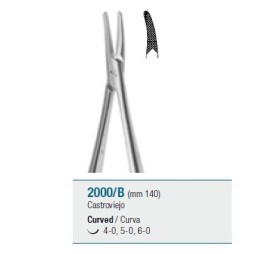 Needle holder "Castroviejo", curved - 140 mm