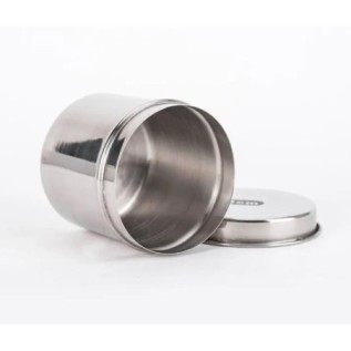 Round steel box for dental rolls - 9 cm