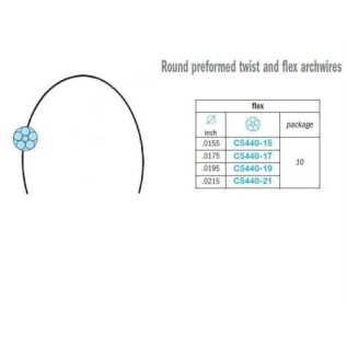 Round preformed flex (6 wired) stainless archwire