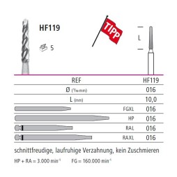 Хирургична фреза - конус HF119 * 016RAL (обратен н-к L)