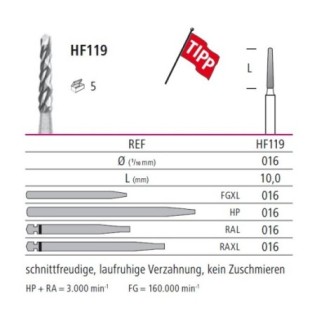Хирургична фреза - конус HF119 * 016RAL (обратен н-к L)