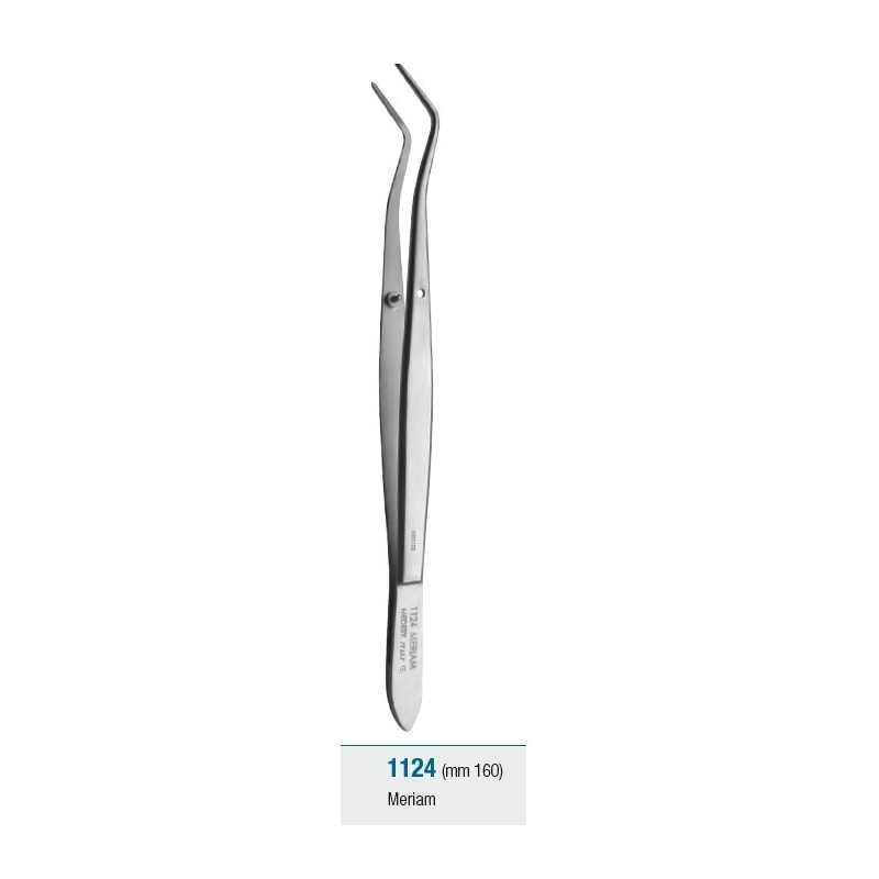 Cotton and dressing tweezers "Meriam", with crinkle - 160 mm