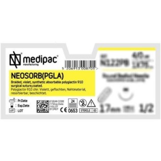 Хирургична игла 1/2 (17 мм / кръгло сечение) с резорбируем конец "Neosorb" (75см)