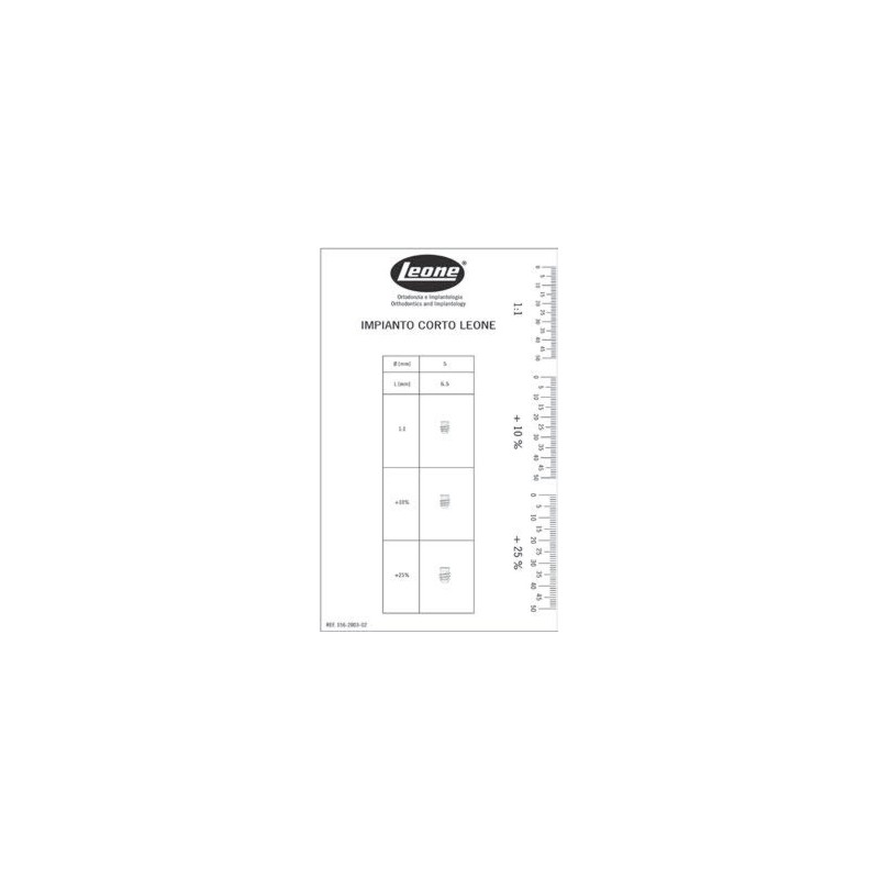 Template for short implant Leone 6.5 mm Template for short implant Leone 6.5 mm