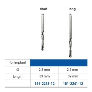 Pilot drill D2,2 mm