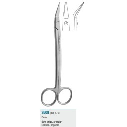Surgical scissors "Dean", saw edge, angular - 170 mm