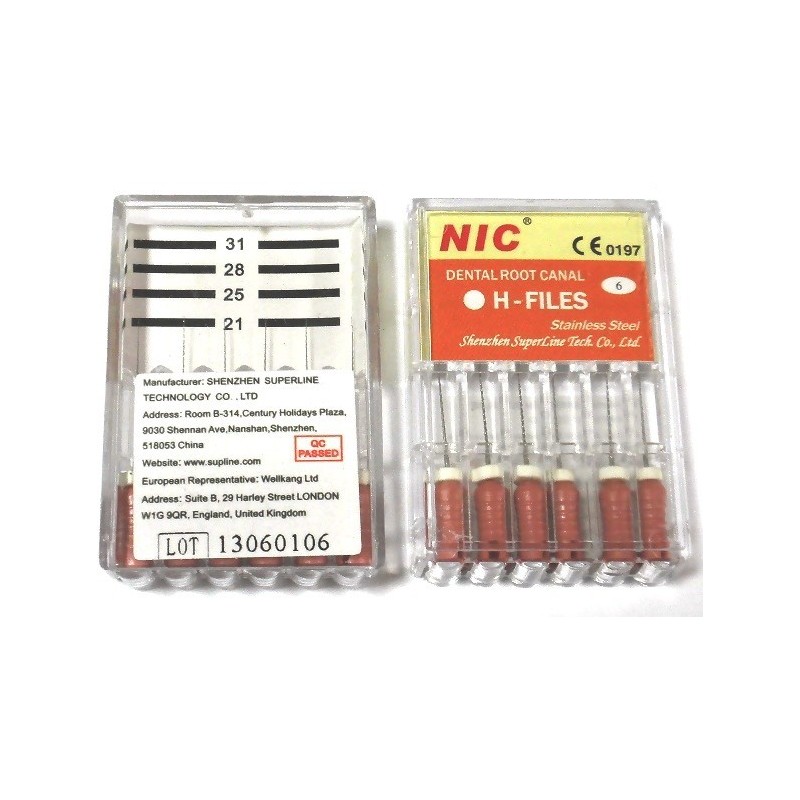 H - files st. steel 021mm * 006(Pink) - pack of 6 pcs.