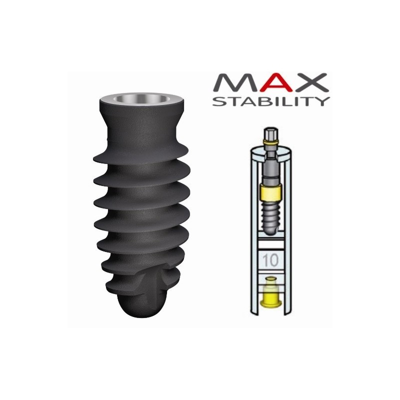 Dental implant "Max stability" D3,75 mm with cap