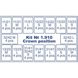 transparent plastic interior crowns 64 pcs.