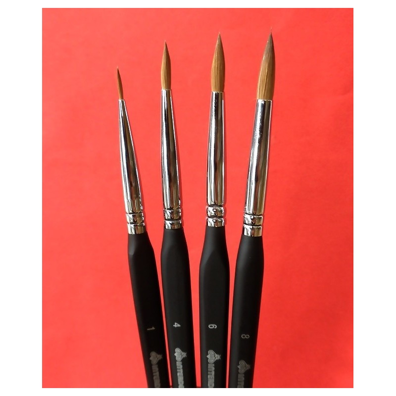 Natural marten hair brush for ceramics "Kolinsky"