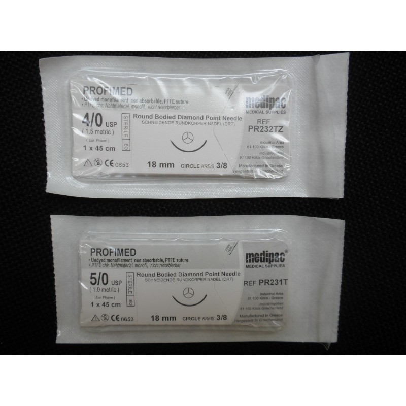 Хирургична игла 3/8 (18мм) с нерезорбируем конец PTFE Profimed (45cm).