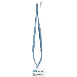 Micro scissors, spring activation, titanium - 180 mm