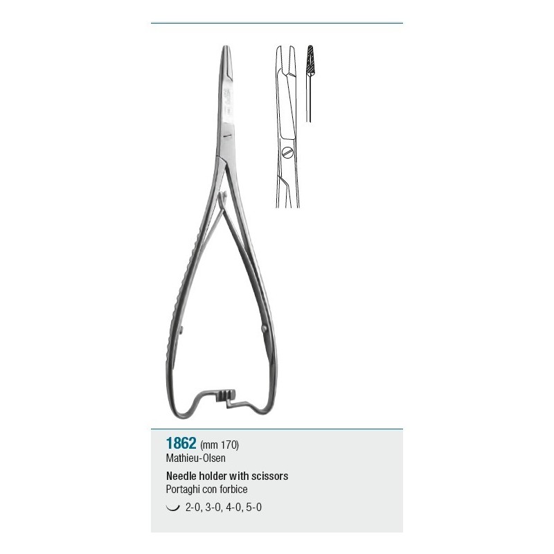 Needle holder with scissors "Mathieu-Olsen" - 170 mm