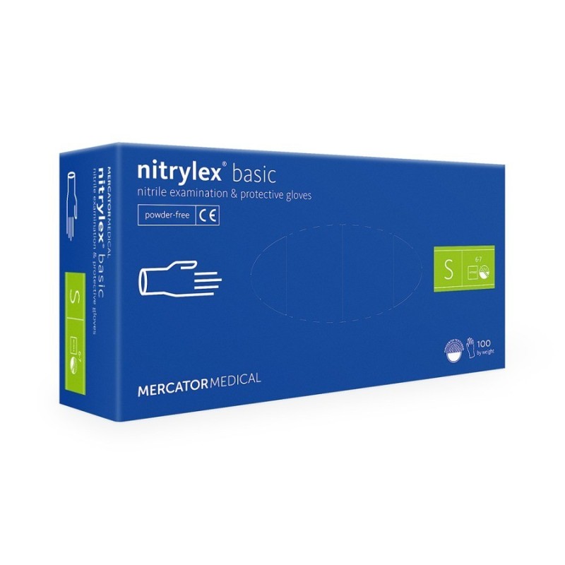 Ръкавици нитрилни без талк Nitrylex Basic - кут(100 бр.)