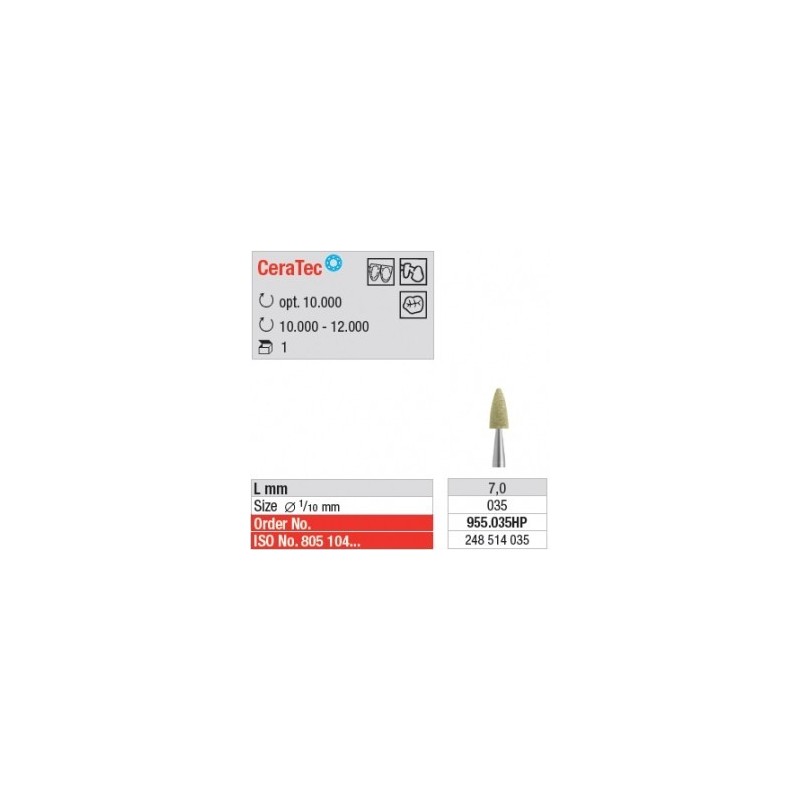 Finishing sintered abrasive CeraTec, flame - green Finishing sintered abrasive CeraTec, flame - green