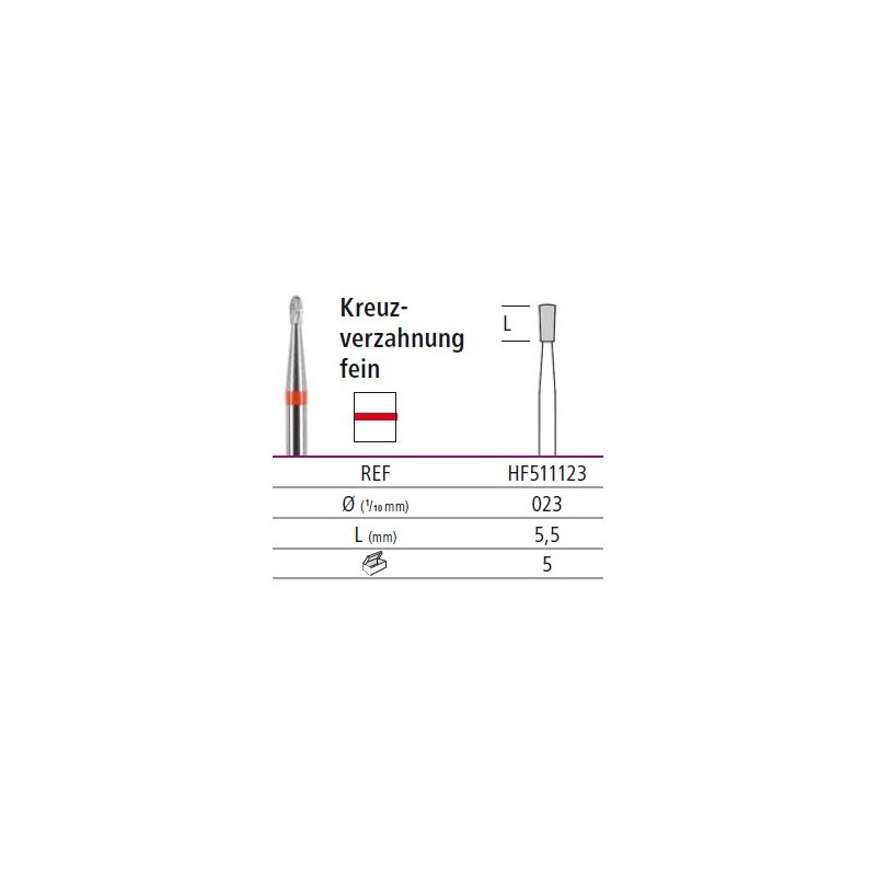 Tungsten carbide cutter red*1(ø 2,3 mm) - HF511123