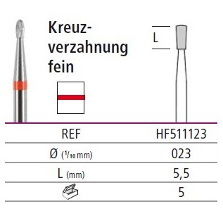 Tungsten carbide cutter red*1(ø 2,3 mm) - HF511123