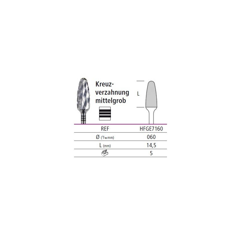 Tungsten carbide cutter black*1, (ø 6 mm) - HFGE7160